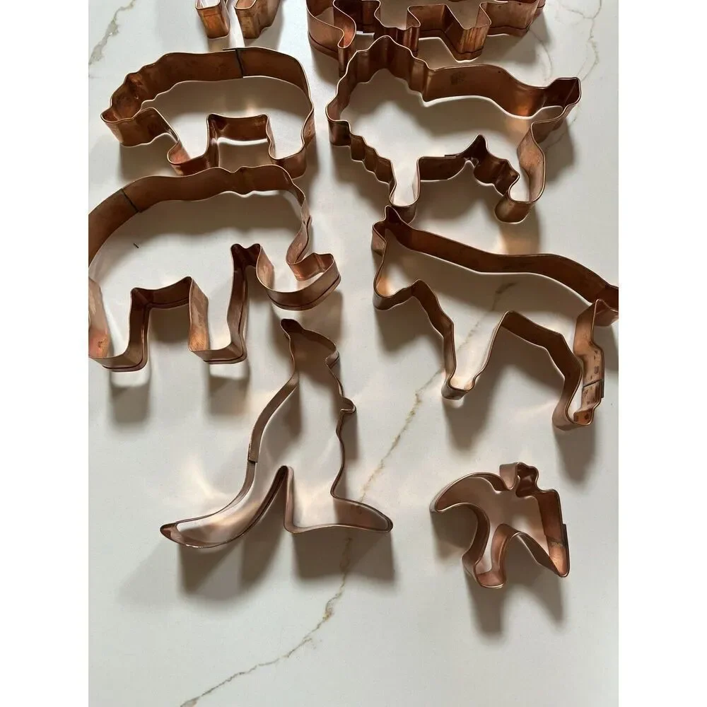 Lot Of 9 Martha Stewart by Mail Noah's Ark Copper Cookie Cutter Kit Set